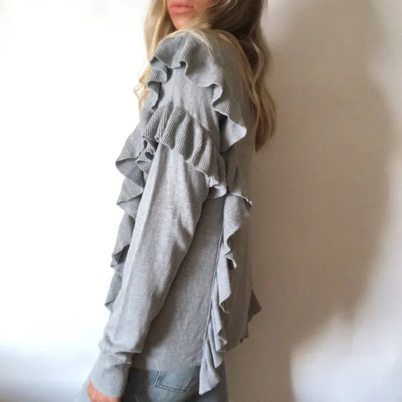 •Michael Kors• pearl heather ruffle sweater - Picture 2 of 6